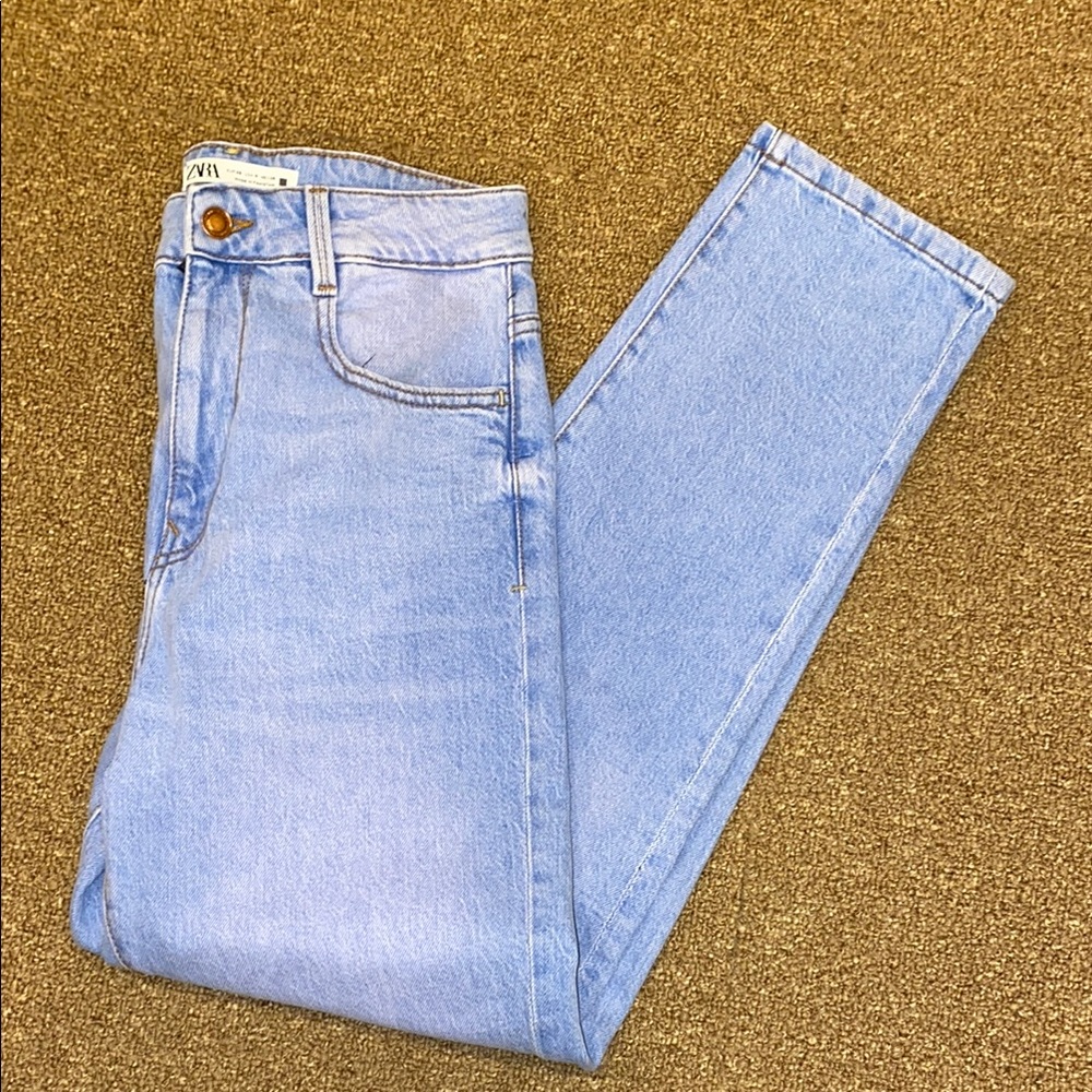 Zara Size 4 Light Blue Women's Jeans Straight Leg